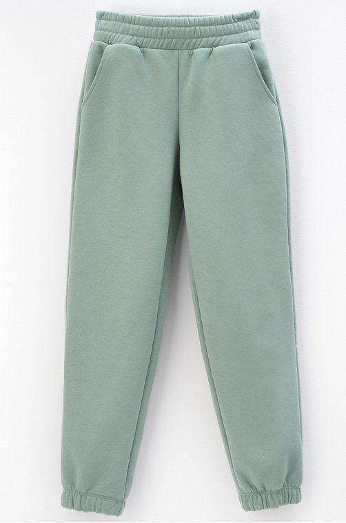 Теплые брюки для девочки из футера с начесом Crockid