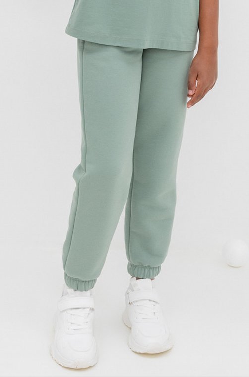 Теплые брюки для девочки из футера с начесом Crockid