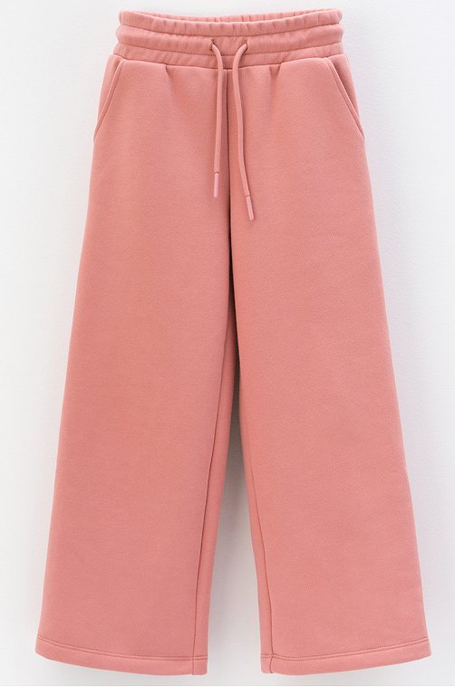 Теплые брюки для девочки из футера с начесом Crockid