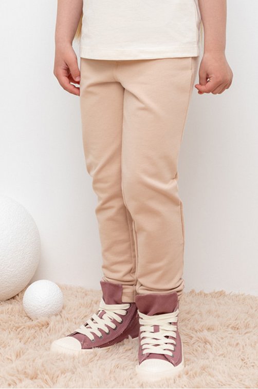 Хлопковые брюки для девочки из футера Crockid
