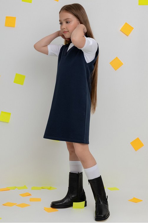 Платье школьное из футера трехнитки для девочки Crockid