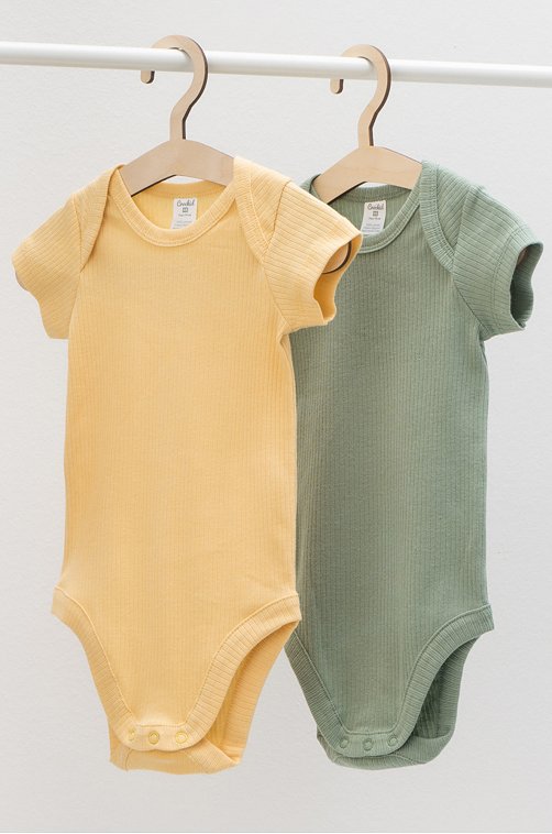 Детское боди в рубчик из натурального хлопка 2 шт. Crockid