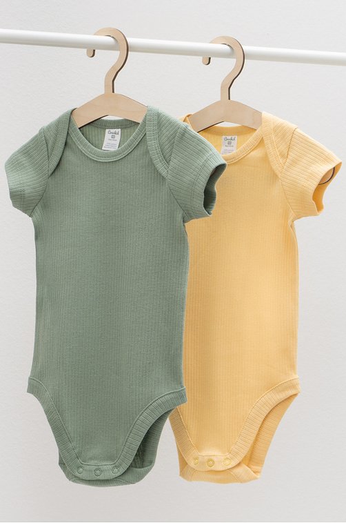Детское боди в рубчик из натурального хлопка 2 шт. Crockid