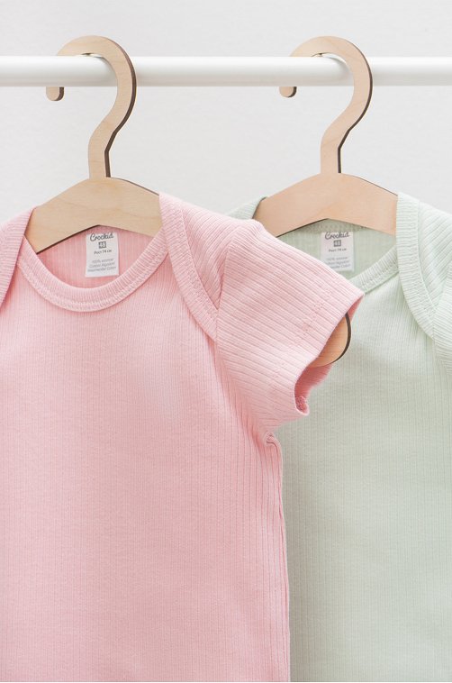 Боди в рубчик из натурального хлопка для девочки 2 шт. Crockid