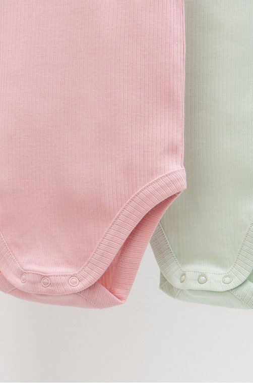 Боди в рубчик из натурального хлопка для девочки 2 шт. Crockid