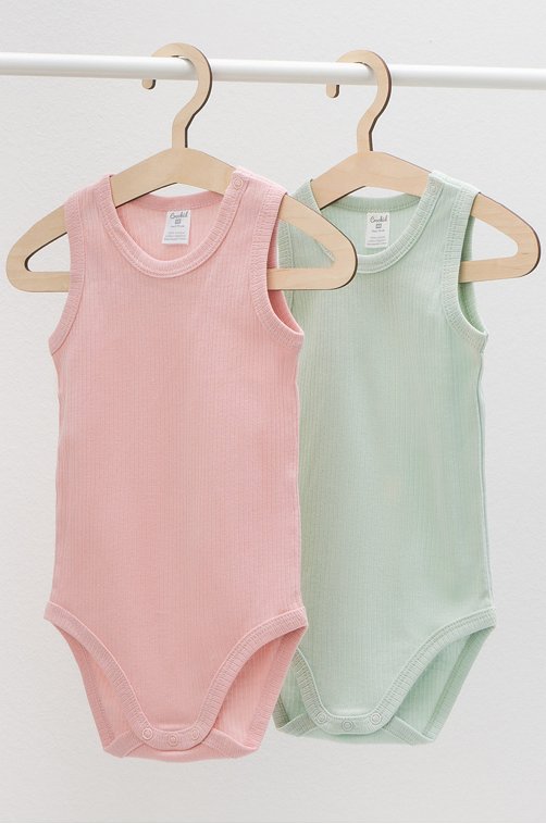 Боди в рубчик из натурального хлопка для девочки 2 шт. Crockid