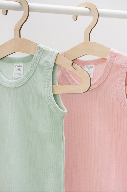 Боди в рубчик из натурального хлопка для девочки 2 шт. Crockid