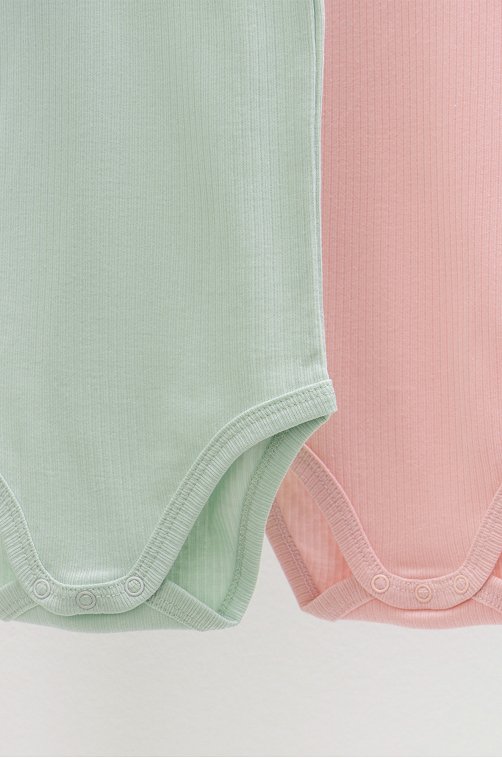 Боди в рубчик из натурального хлопка для девочки 2 шт. Crockid