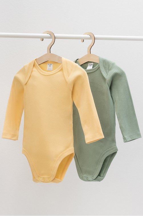 Детское боди в рубчик из натурального хлопка 2 шт. Crockid