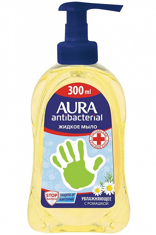 Мыло жидкое с антибактериальным эффектом Ромашка 300 мл AURA