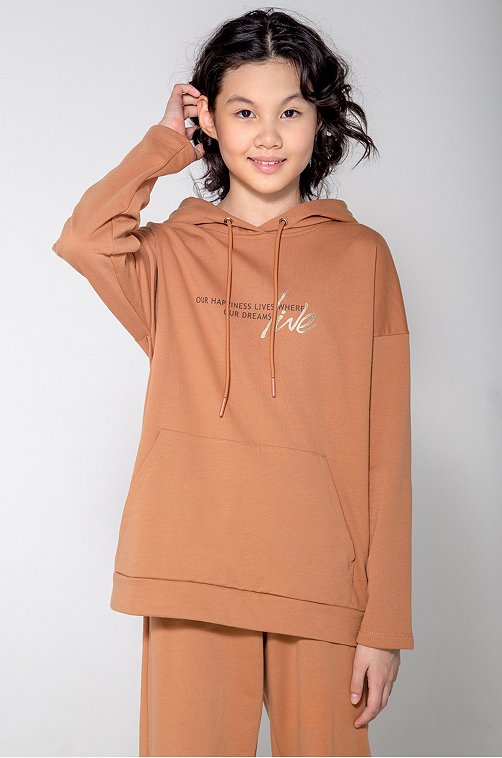 Теплая толстовка для девочки из футера с начесом Cubby