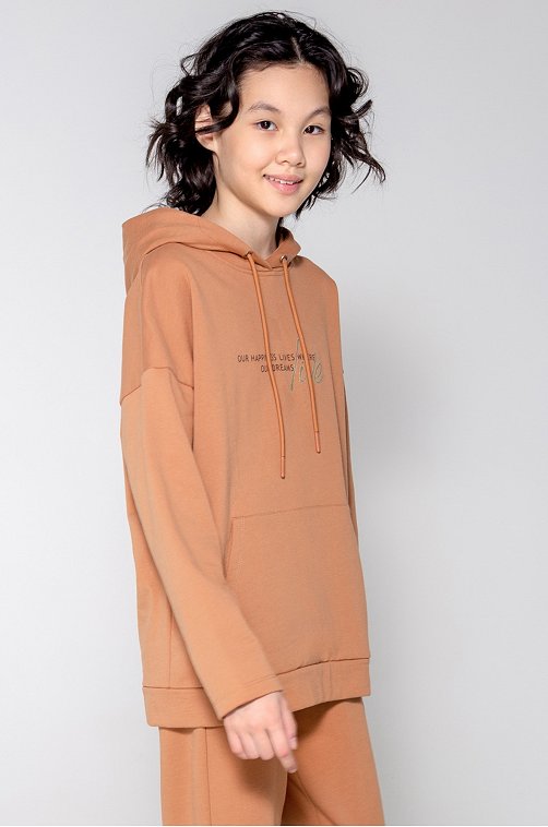 Теплая толстовка для девочки из футера с начесом Cubby