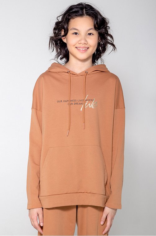 Теплая толстовка для девочки из футера с начесом Cubby