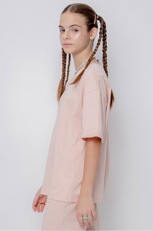 Хлопковая футболка оверсайз для девочки Cubby