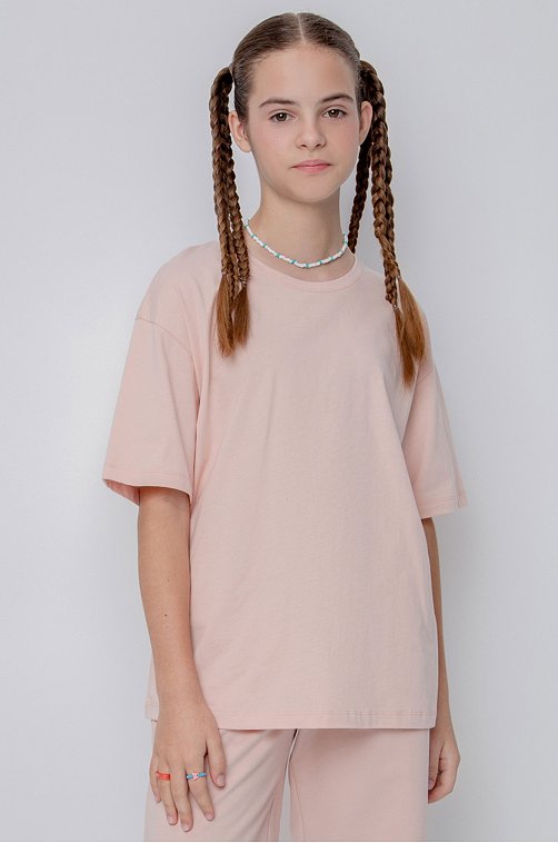 Хлопковая футболка оверсайз для девочки Cubby