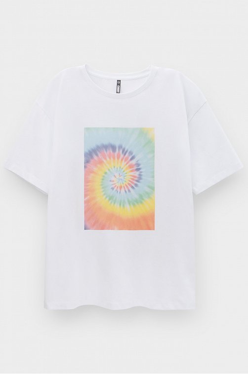 Хлопковая футболка оверсайз для девочки Cubby