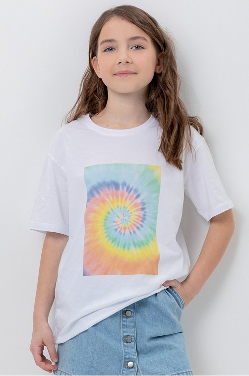 Хлопковая футболка оверсайз для девочки Cubby