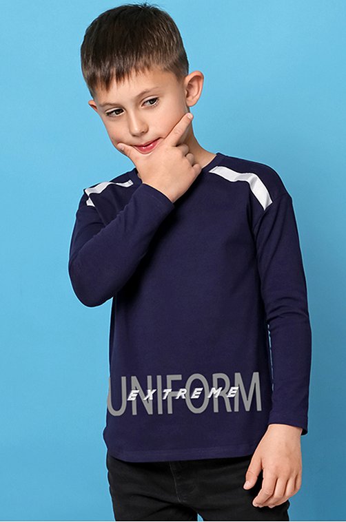 Джемпер для мальчика Детский Бум 6612438 синий купить оптом в HappyWear.ru