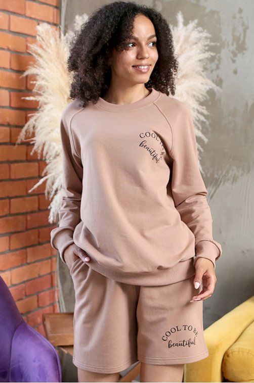 Женский костюм 6652446 бежевый купить оптом в HappyWear.ru