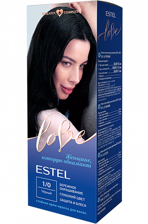 Стойкая крем-краска для волос Estel Love цвет черный 100 мл Estel