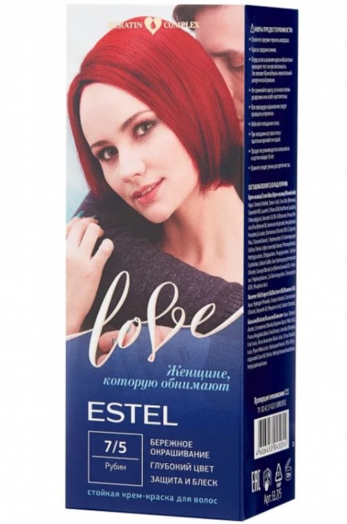Стойкая крем-краска для волос Estel Love цвет рубин 100 мл Estel