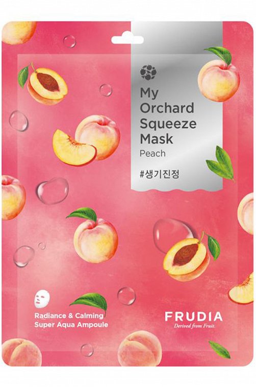Набор тканевых питательных масок для лица с персиком My Orchard Squeeze Mask Peach 10 шт FRUDIA