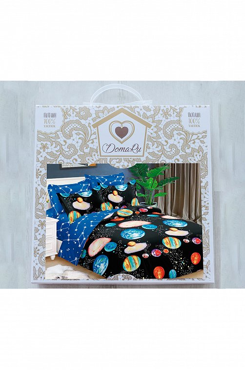 Постельное белье из поплина, 1,5 сп, наволочки 50*70 DomaRu