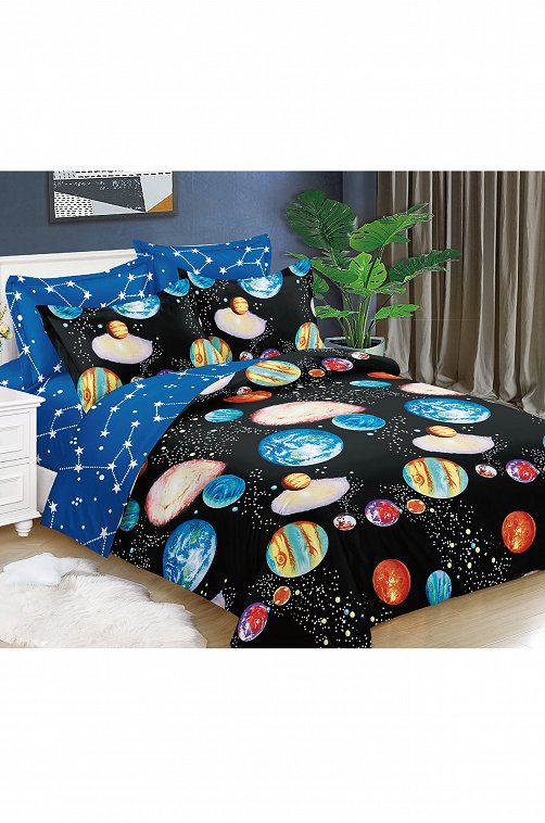 Постельное белье из поплина, 1,5 сп, наволочки 50*70 DomaRu