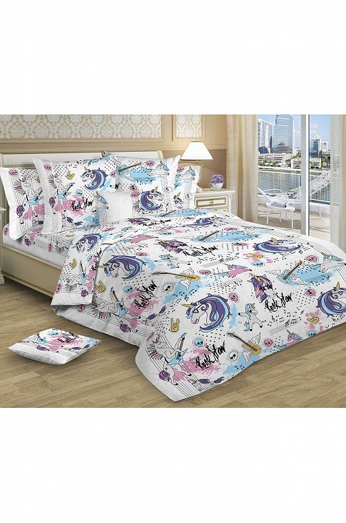 Детское постельное белье из бязи, 1,5 сп, наволочки 70*70 DomaRu