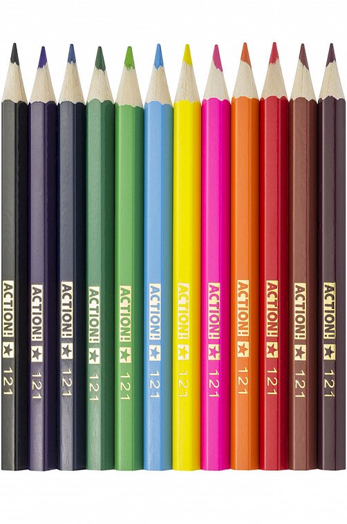 Набор карандашей цветных 12 цв. ACTION!