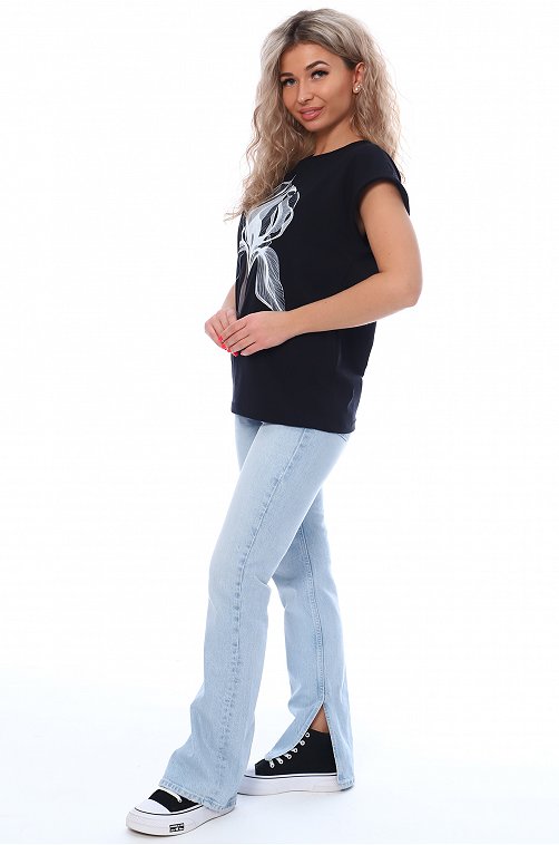 Женская футболка из хлопковой ткани с лайкрой Trikotel