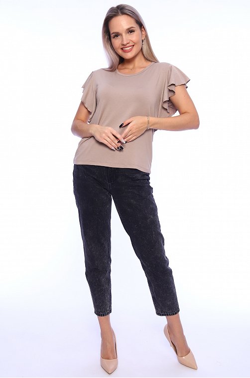 Женская футболка из вискозы с нарядными рукавами Trikotel