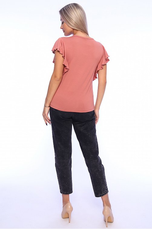 Женская футболка из вискозы с нарядными рукавами Trikotel