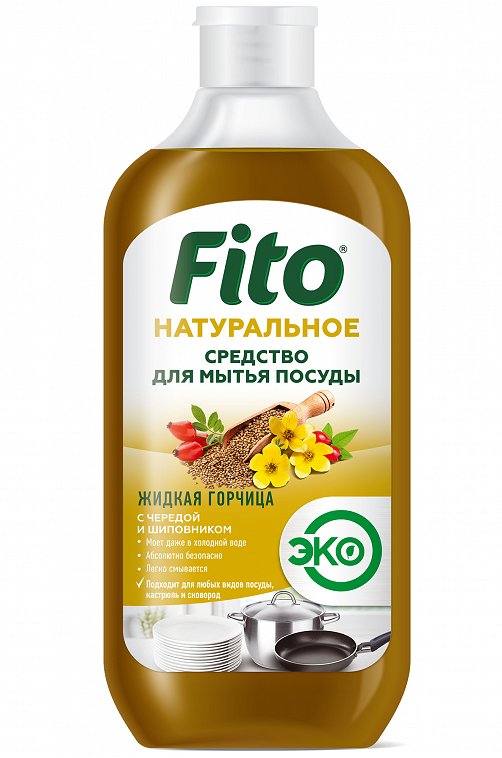 Натуральное средство для мытья посуды Народные рецепты жидкая горчица 490мл Fito косметик