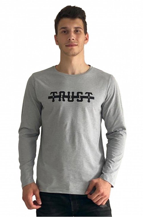 Лонгслив мужской Грация 6608347 серый купить оптом в HappyWear.ru