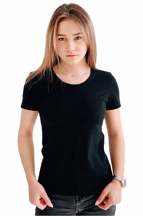Женская базовая однотонная футболка Грация