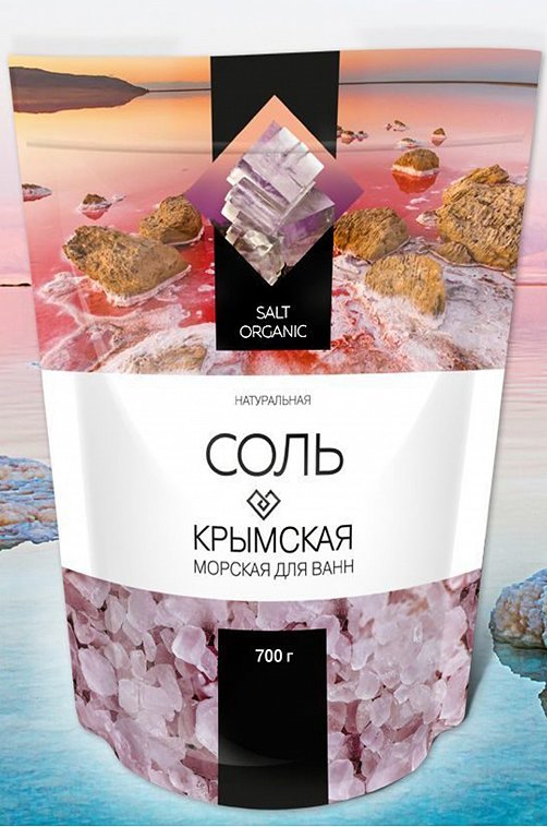 Крымская розовая соль для ванн Натуральная 700 г Greenfield