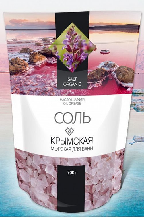 Крымская розовая соль для ванн Масло шалфея 700 г Greenfield