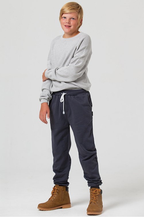 Утепленные брюки для мальчика Happy Fox 6654916 серый купить оптом вHappyWear.ru