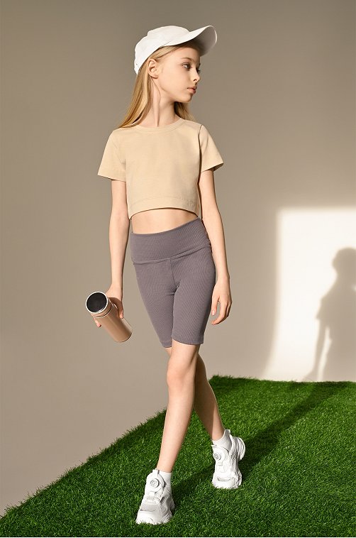 Укороченная футболка для девочки Happyfox