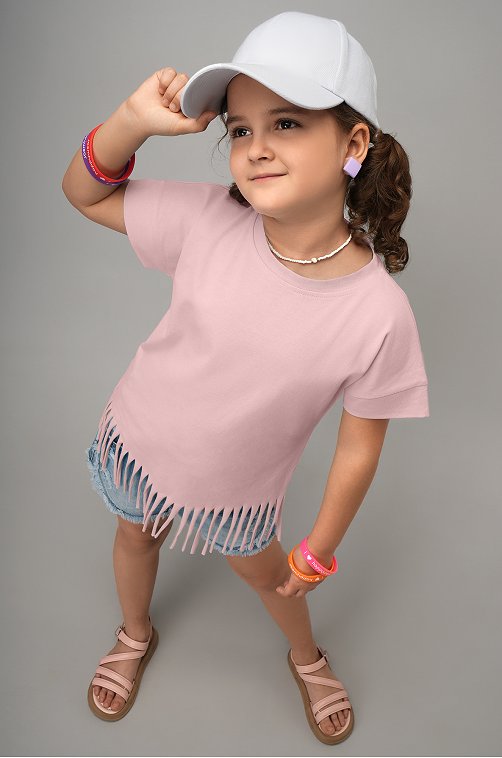 Футболка с бахромой для девочки Happyfox