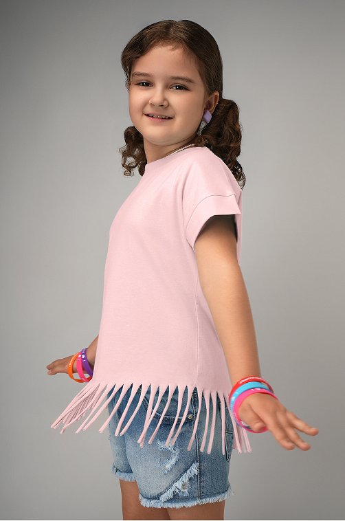 Футболка с бахромой для девочки Happyfox