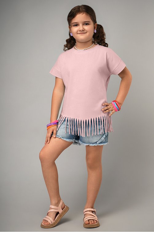 Футболка с бахромой для девочки Happyfox