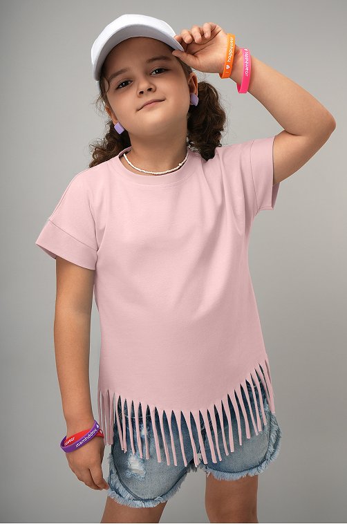 Футболка с бахромой для девочки Happyfox