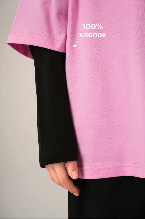 Лонгслив с двойным рукавом для девочки Happyfox