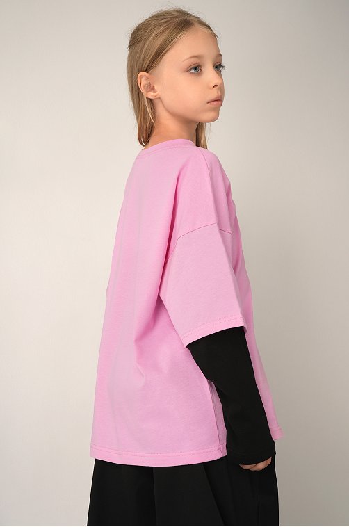 Лонгслив с двойным рукавом для девочки Happyfox