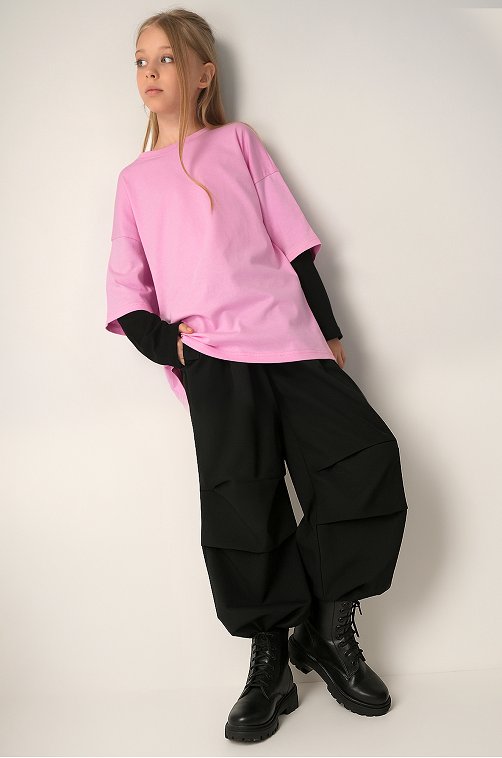 Лонгслив с двойным рукавом для девочки Happyfox