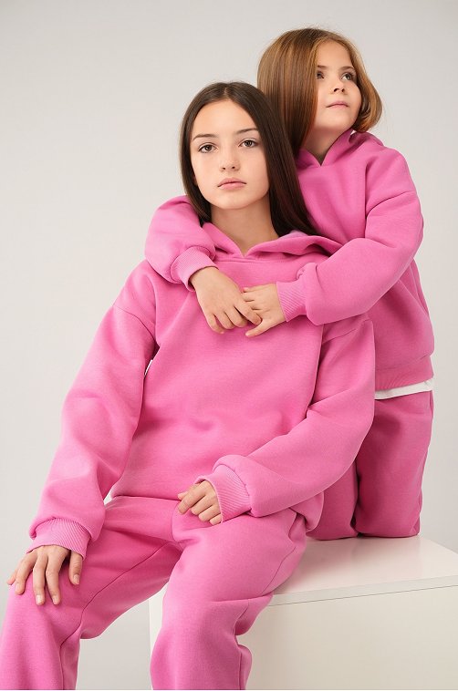 Теплый костюм для девочки из футера с начесом Happyfox