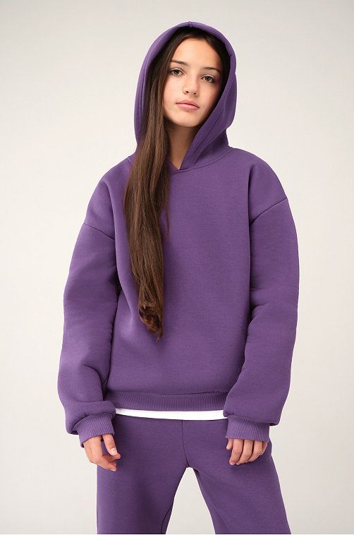 Теплый костюм для девочки из футера с начесом Happyfox