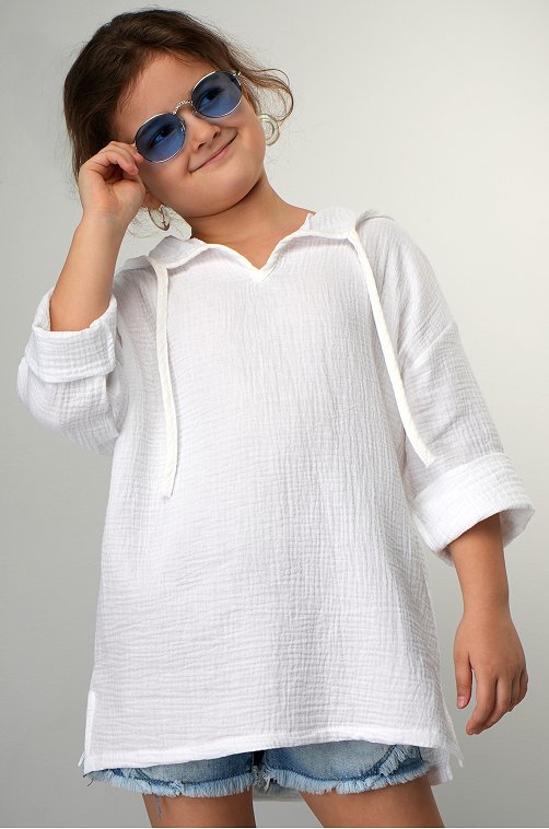 Детская хлопковая пляжная туника из муслина Happyfox